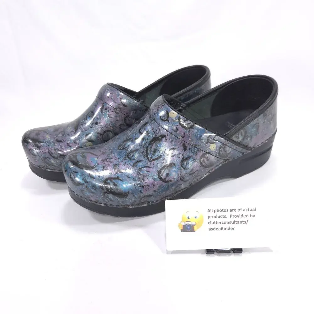 Dansko Casual Slip On Mule Clog Shoe Womens Size 9 39 Blue Black